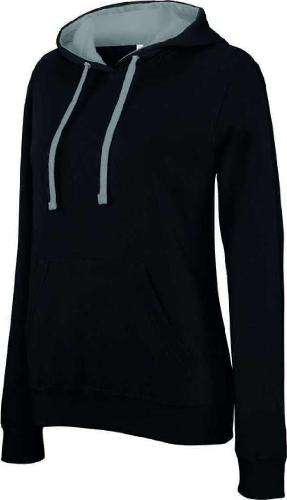 Kariban UNI Hoodie Kapuzenpullover Pullover Sweatshirt Sweatjacke, Größe:2XL, Farbe:Black/Fine Grey