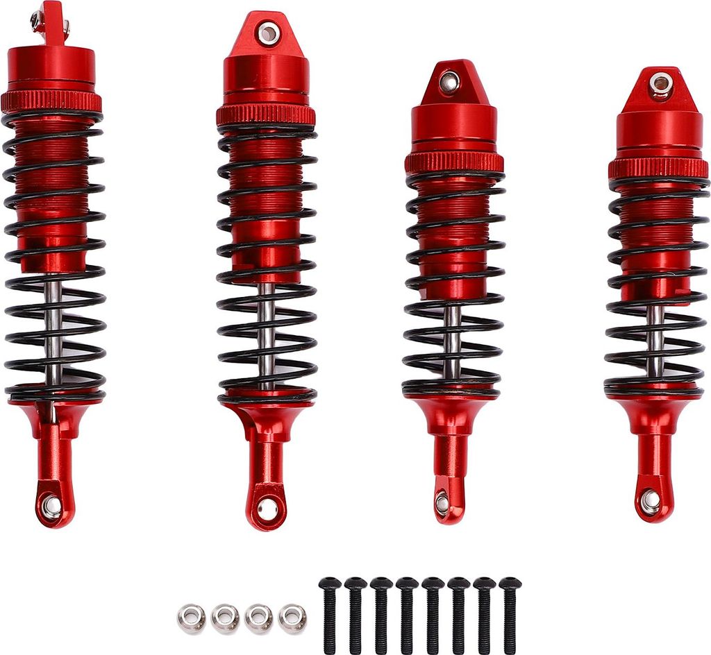 RC -Stoßdämpfer Set Aluminiumlegierung vorderen Hecköl Ersatz für Schrägstriche 4x4 1/10 Crawler Car rot