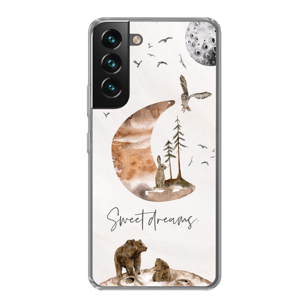 MuchoWow Handyhülle Schutzhülle Hülle für Samsung Galaxy S22 Zitate - Kinder - Sprichwörter - Süße Träume - Jungen - Mädchen - Kinder Si...