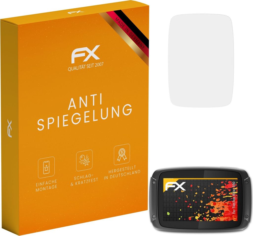 atFoliX FX-Antireflex 3x Schutzfolie kompatibel mit TomTom Rider 550 Displayfolie
