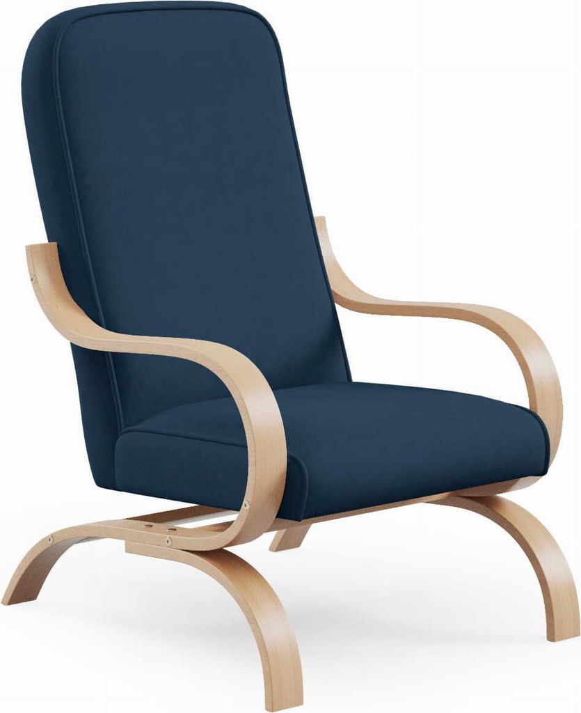LIKMA Marineblau Davo Sessel Wohnzimmer mit Armlehnen Relaxsessel 65x97x77 cm cm Finnische Stil Skandinavischer Armlehnensessel Polstersessel