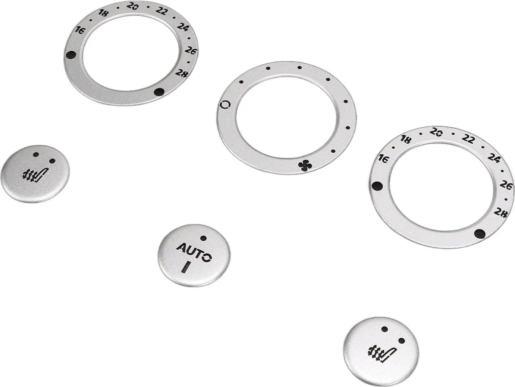 Kit Décoratif Argent pour Boutons AC Freelander 2 L359 2007 à 2015