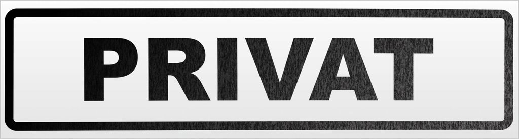 Kiwistar Privat Magnetschild Schild magnetisch - 45cm Schwarz - reflektierend - Magnetfolie für Auto PKW Kfz