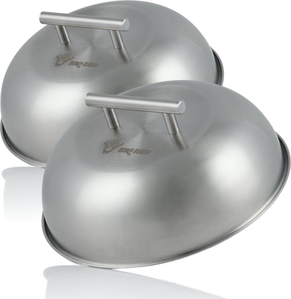 BBQ-Toro Edelstahl Wärmeglocke (2 Stück) | Ø 23 cm | Glosche, Servierglocke