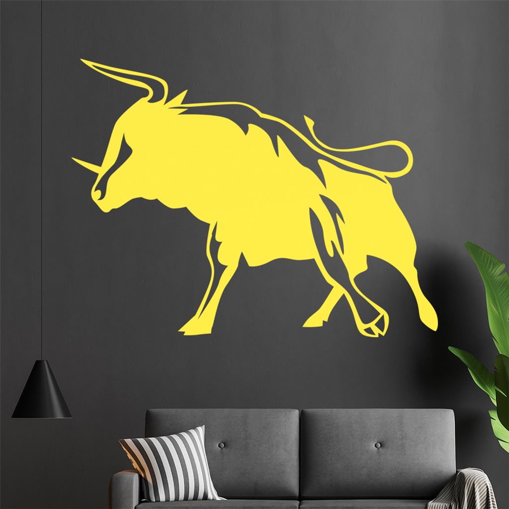 Stier Wandtattoo in 6 Größen - Wandaufkleber Wall Sticker - Dekoration, Küche, Wohnzimmer, Schlafzimmer, Badezimmer