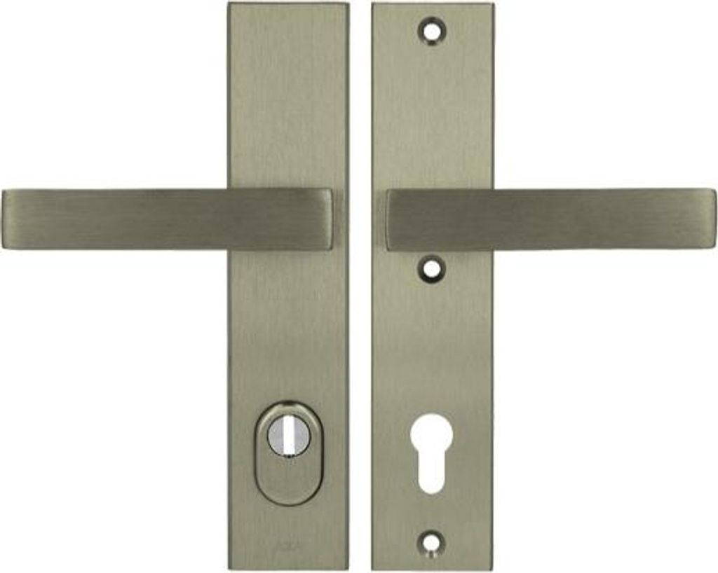 Axa ROYAL ++ 92 WB Griff Klasse 3 mit FLEX-Einsatzschutz (Brandschutz), Farbe F9 - Titan (Türstärke 74-83 mm)