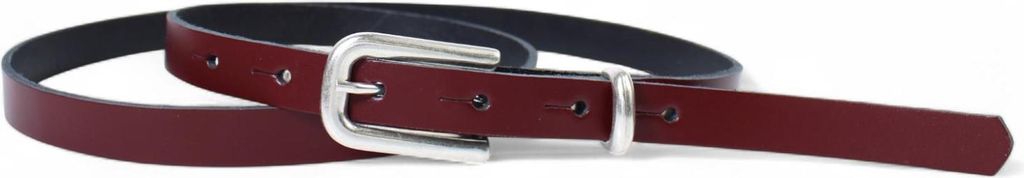 FRONHOFER schmaler Damengürtel 1,5 cm silberne Schnalle & Schlaufe, echt Leder