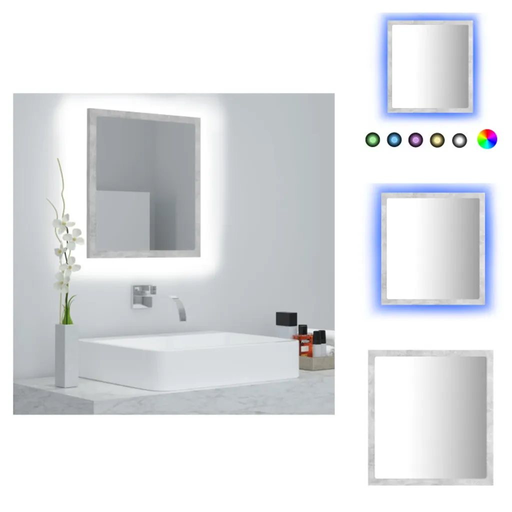 Specchio Bagno con LED e Cornice Cemento 40 cm - Offerta vidaXL