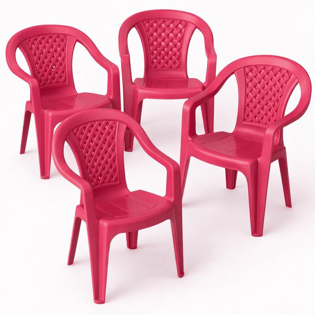 Kinderstuhl Gartenstuhl Stuhl für Kinder Kinderstühle Plastik Stühle 4 x Lila