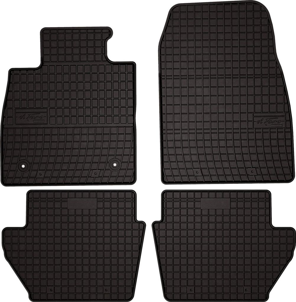 Gummifußmatten passend für Ford Puma II (Crossover, Bj. 2019-) – schwarz, passgenau, mit Befestigungen set 4 Stk. - Gummi-Automatten