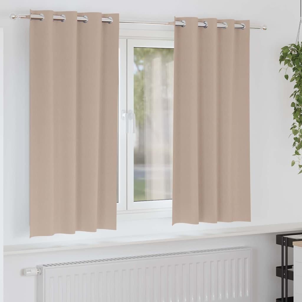 Verdunkelungs-Vorhänge mit Ringen 2 pcs Taupe 175 x 140 cm