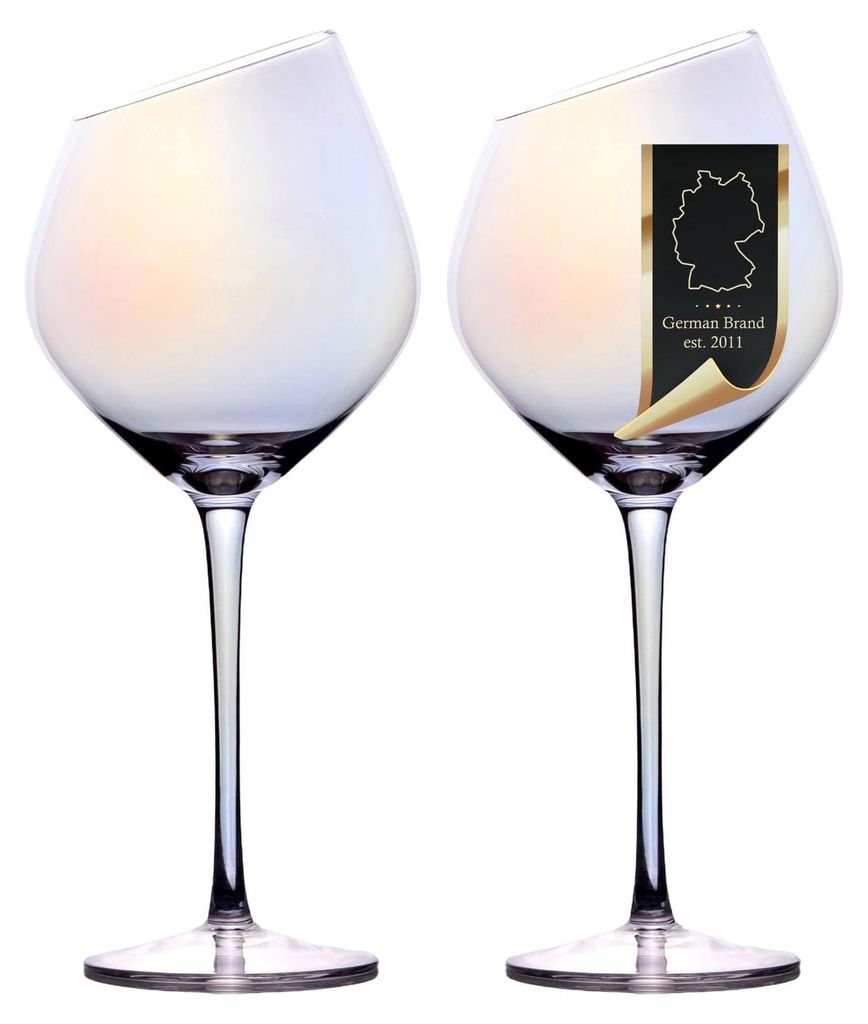 Intirilife 2x Wein Glas mit moderner Kante - 470 ml Produktbild 