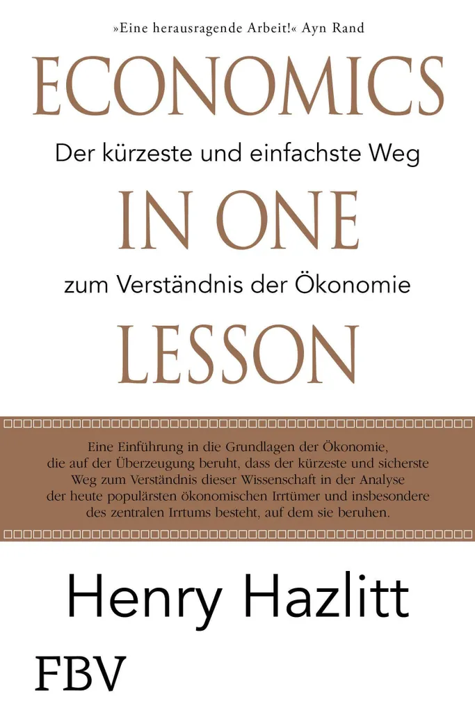 Economics in One Lesson livre de Henry Hazlitt en version de poche