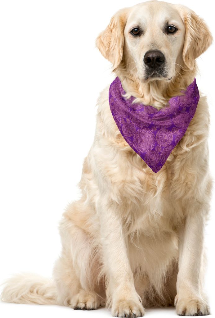 ABAKUHAUS Kreise Haustier Bandana, Kreisform Dashes, 40x40 cm, Lila und Lachs