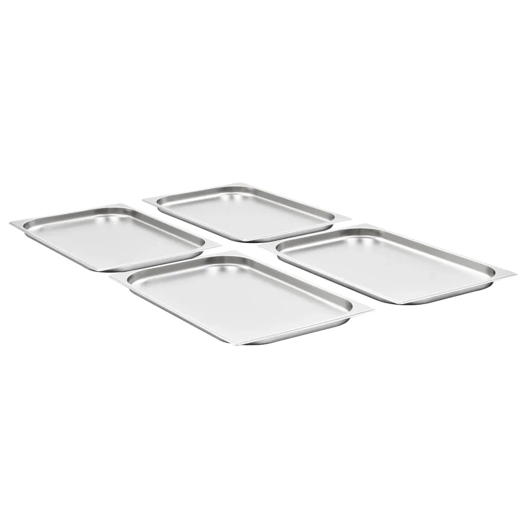 Set 4 Bacinelle Gastronorm GN 1/1 20mm Acciaio Inox vidaXL per Casa e Cucina