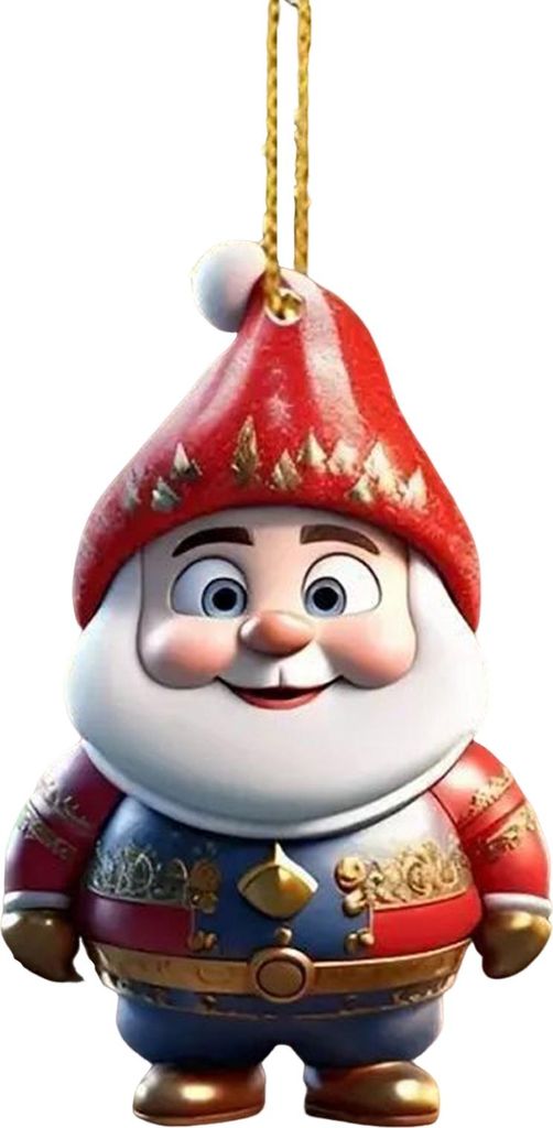 Weihnachtsschmuck, Cartoon-Schneemann, Weihnachtsmann-Anhänger, 2D-Acryl, Weihnachtsbaum-Hängeornament für Baum, Heim, Auto-Dekoration