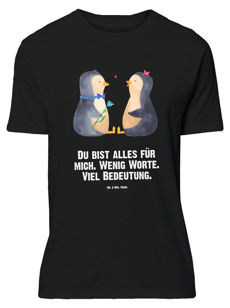 Mr. & Mrs. Panda Größe M T-Shirt Pinguin Pärchen - Schwarz - Geschenk, mit Spruch, Liebe, Hochzeitstag, Herren, Tshirt, Shirt, Hochzeit