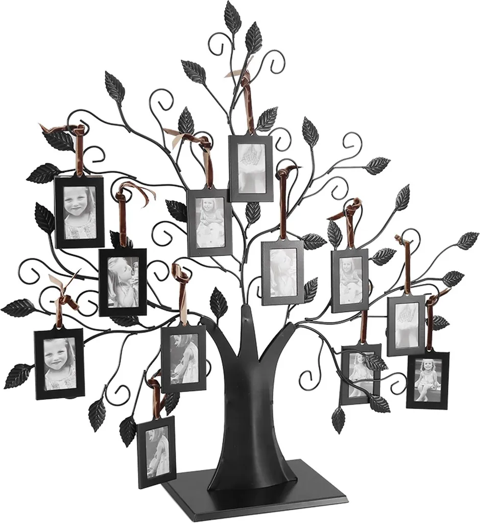 Arbre avec cadre photo suspendu moderne en métal pour salon taille M - 3
