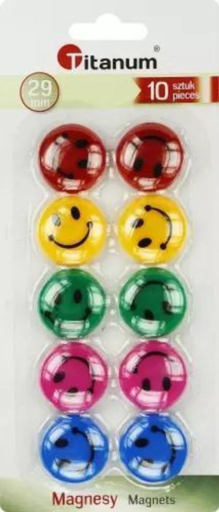 Magnesy do tablic 29mm 10szt emotikony Zdjęcie produktu 