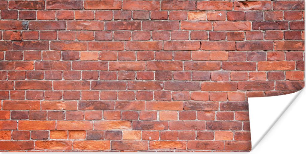 MuchoWow Poster Ziegel - Wand - Rot 160x80 cm - Foto Poster