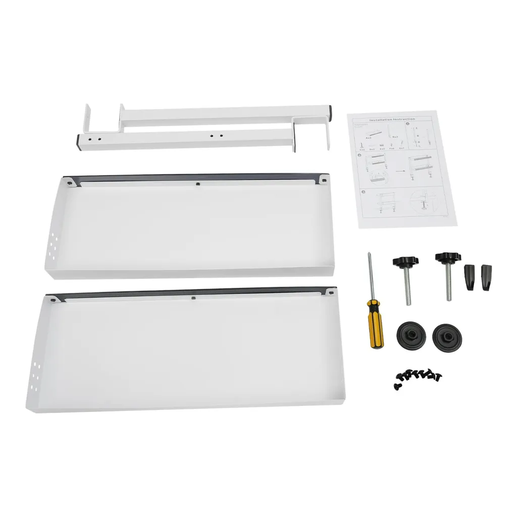 Petit meuble de rangement bureau à fixer avec étagère double réglable - 7