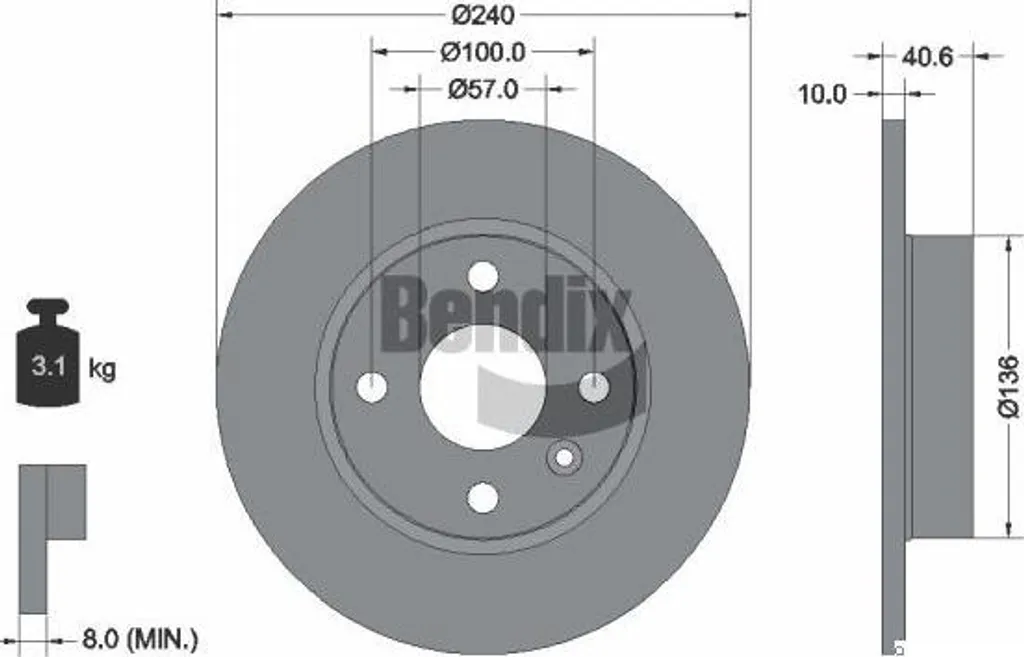 BENDIX BDS1492 Disque de frein avant - Remplacement durable pour 569112