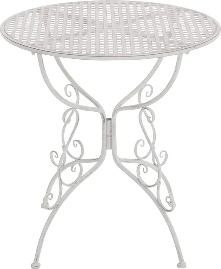 Tavolo Outdoor Shabby Chic Ferro Bianco Antico - Lavorazione Artigianale