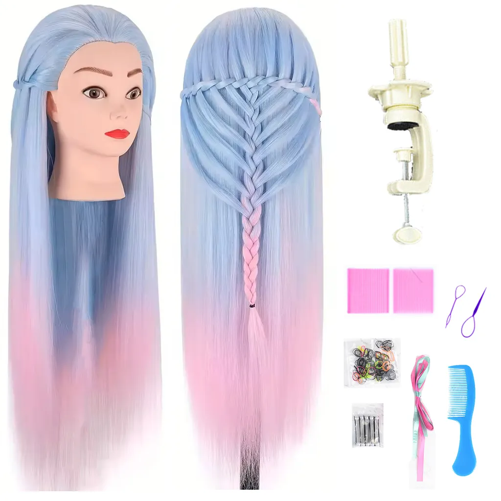 Testa Studio Parrucchiere 70cm Alta Temperatura | Blu e Rosa