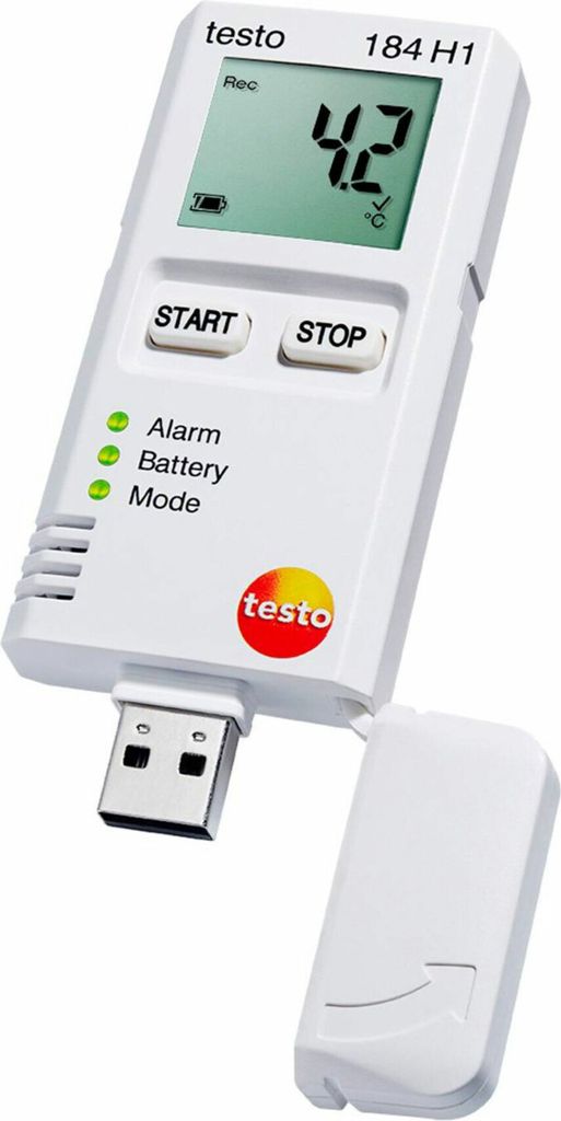 testo - 184 H1 - 0572 1845 - Datenlogger Luftfeuchtigkeit und Temperatur zur Überwachung von Luftfeuchtigkeit und Temperatur