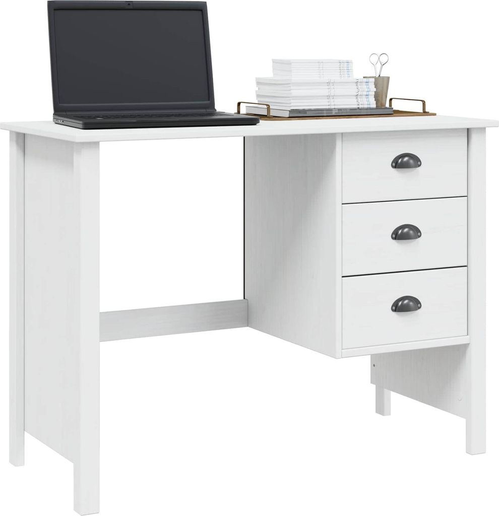 "2026 Aktion"Schreibtisch mit Schubladen mit Speicher Weiß 100x45x74cm - Schreibtische DEMöbel3011823