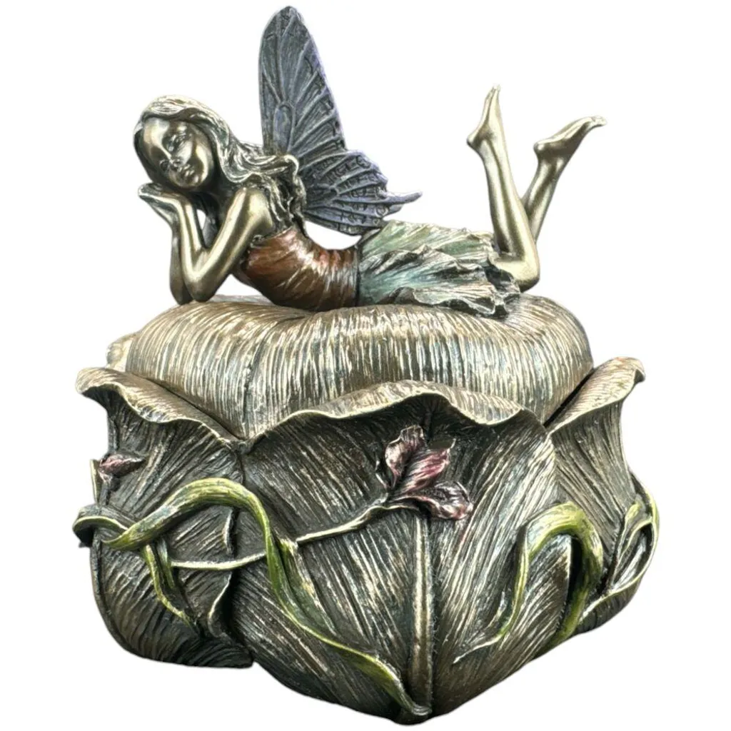 Boîte de rangement elfe féerique - Décoration d'intérieur en bronze