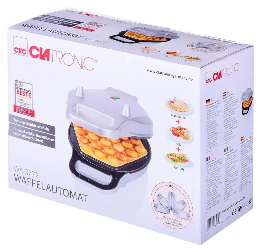 Clatronic Waffelautomat WA 3772 für Bubble-Waffeln / Produktbild 