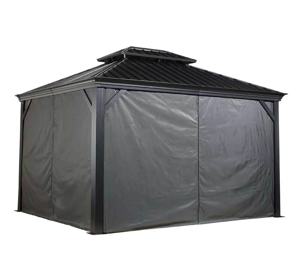 Rideaux de Protection Gazebo 12x16 Sojag Gris Foncé pour Mykonos