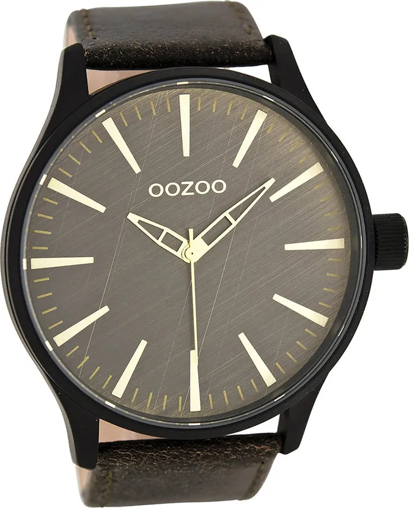 Offerta Oozoo Orologio Uomo D2UOC7863 Nero 50mm Pelle Marrone