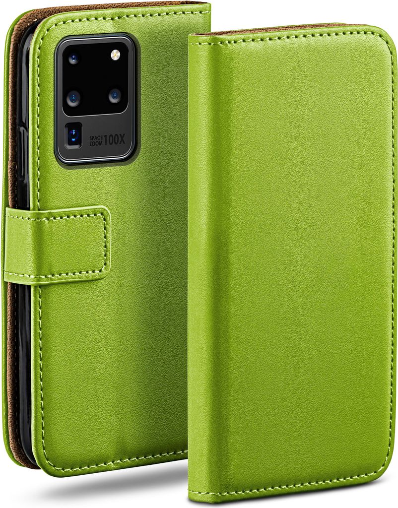 moex Book Case kompatibel mit Samsung Galaxy S20 Ultra / 5G - Hülle 360 Grad klappbar, Grün