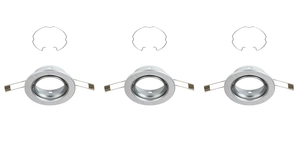 Luce da incasso a LED BRILONER LEUCHTEN RENG, IP23, colore alluminio, metallo, incl., 3x GU10, set di 3, Ø 8,6 cm