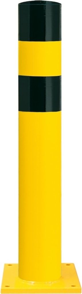 PROREGAL Rammschutz-Poller XL zum Aufdübeln | HxØ 120x19,4cm | Materialstärke 4,5mm | Feuerverzinkter & kunststoffbeschichteter Stahl | Schwarz-...