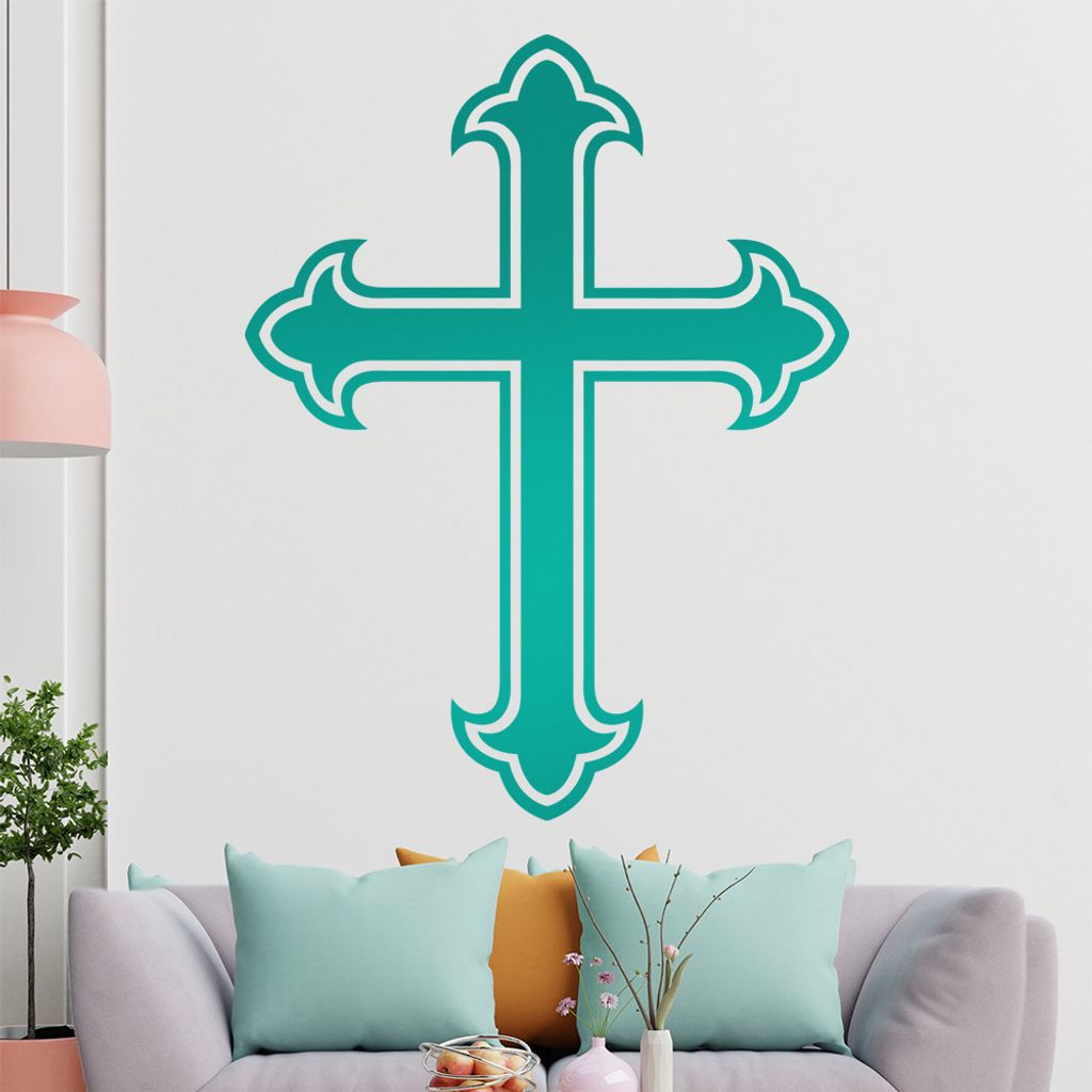 KIWISTAR Kreuz - Jesus Kreuzigung Christentum Wandtattoo in 6 Größen - Wandaufkleber Wall Sticker - Dekoration, Küche, Wohnzimmer, Schlafzimmer,...