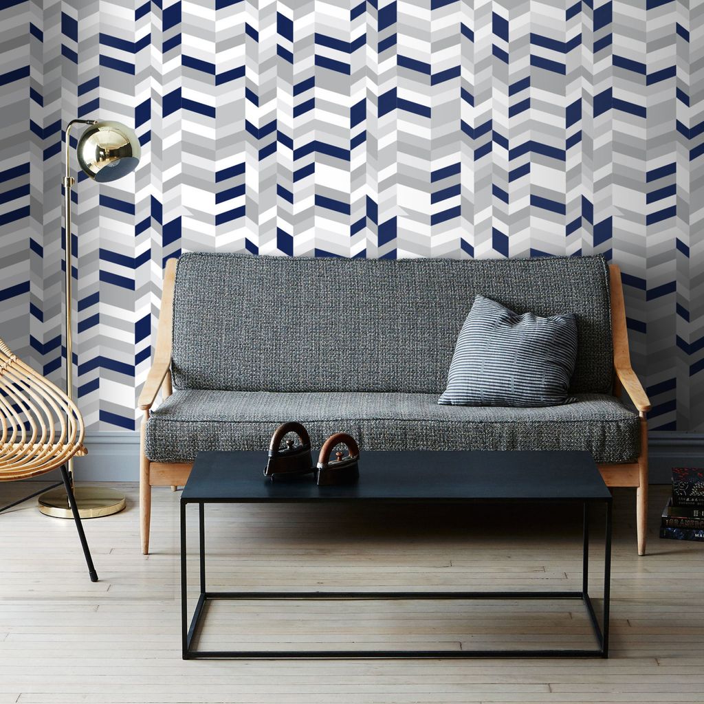 Coloray Fototapete 250x250 cm Vlies-Fototapete - Chevron Chevron geometrisch