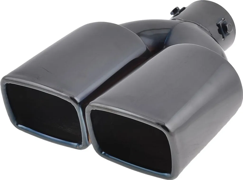 Embout échappement noir 63mm en acier inoxydable double rangée - Auto - 2
