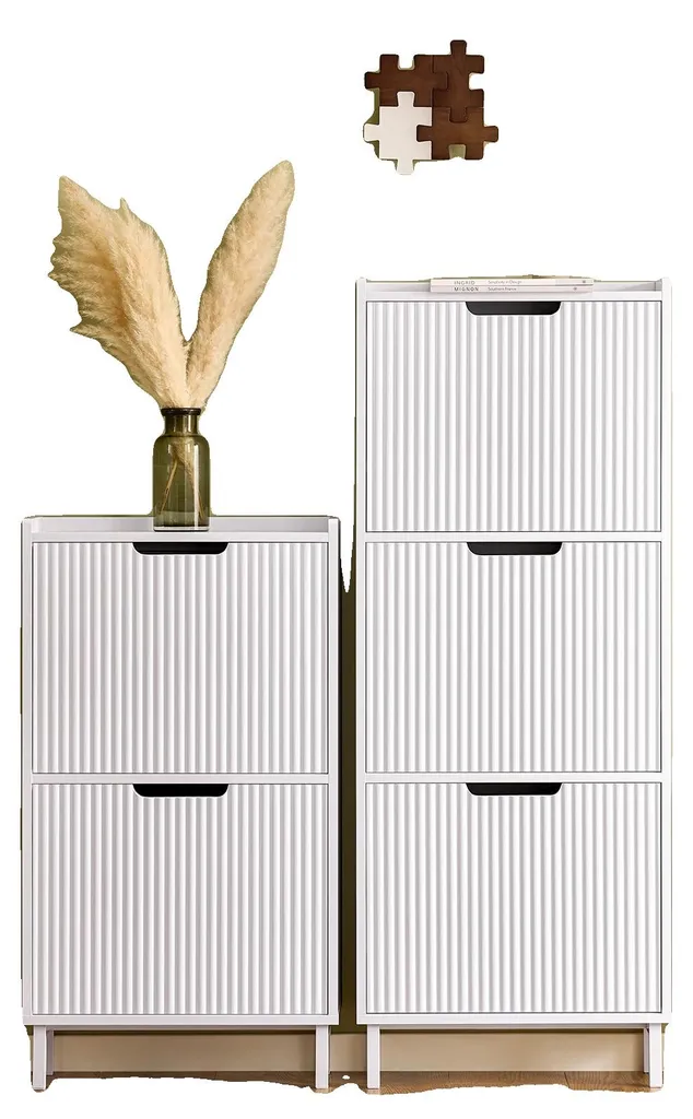 Meuble de rangement chaussures blanc 3 tiroirs compact couloir