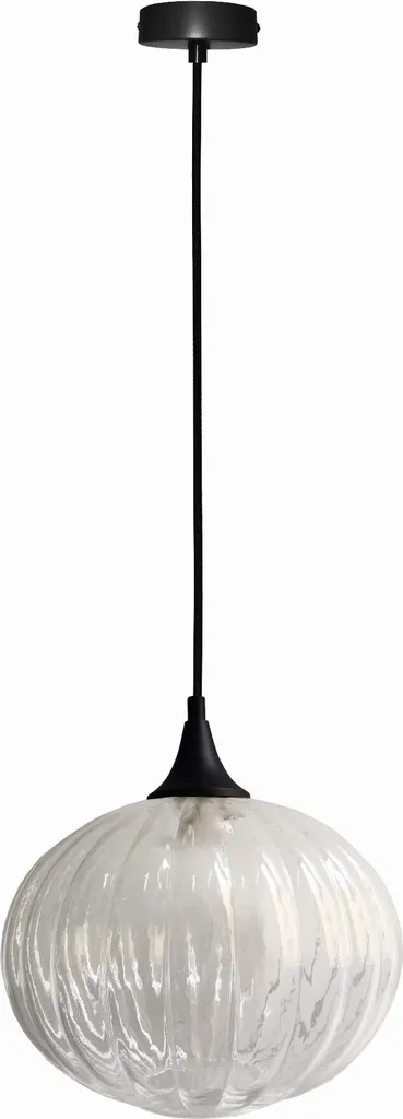 Luminaire Suspension EXETER en Verre Transparent 1xE27 Hauteur 90 cm
