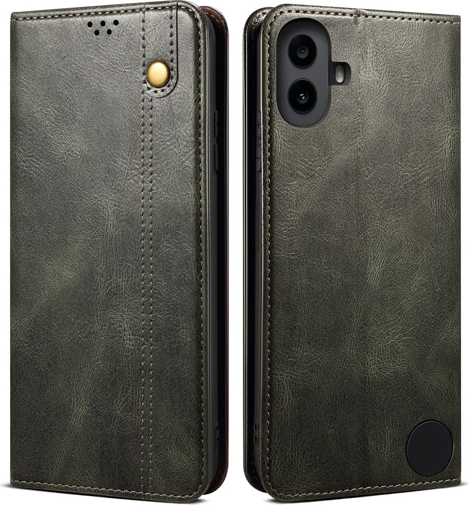 Hülle für Nothing CMF Phone 1 Leder Brieftasche Schutzhülle mit Standfunktion Grün