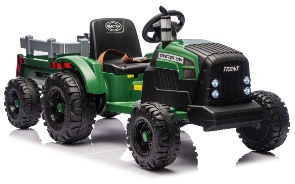 CH9959B Akku-Traktor mit Anhänger, Dunkelgrün, 24 V