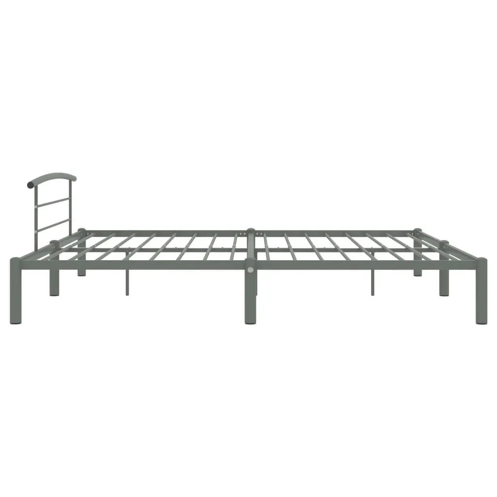 vidaXL Cadre de lit Gris Métal 200x200 cm - Structure de lit robuste