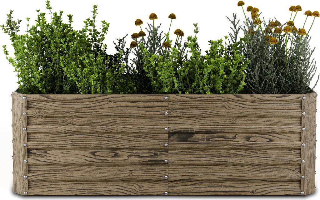 Potager surélevé en métal aspect bois 972L pour légumes et herbes bio