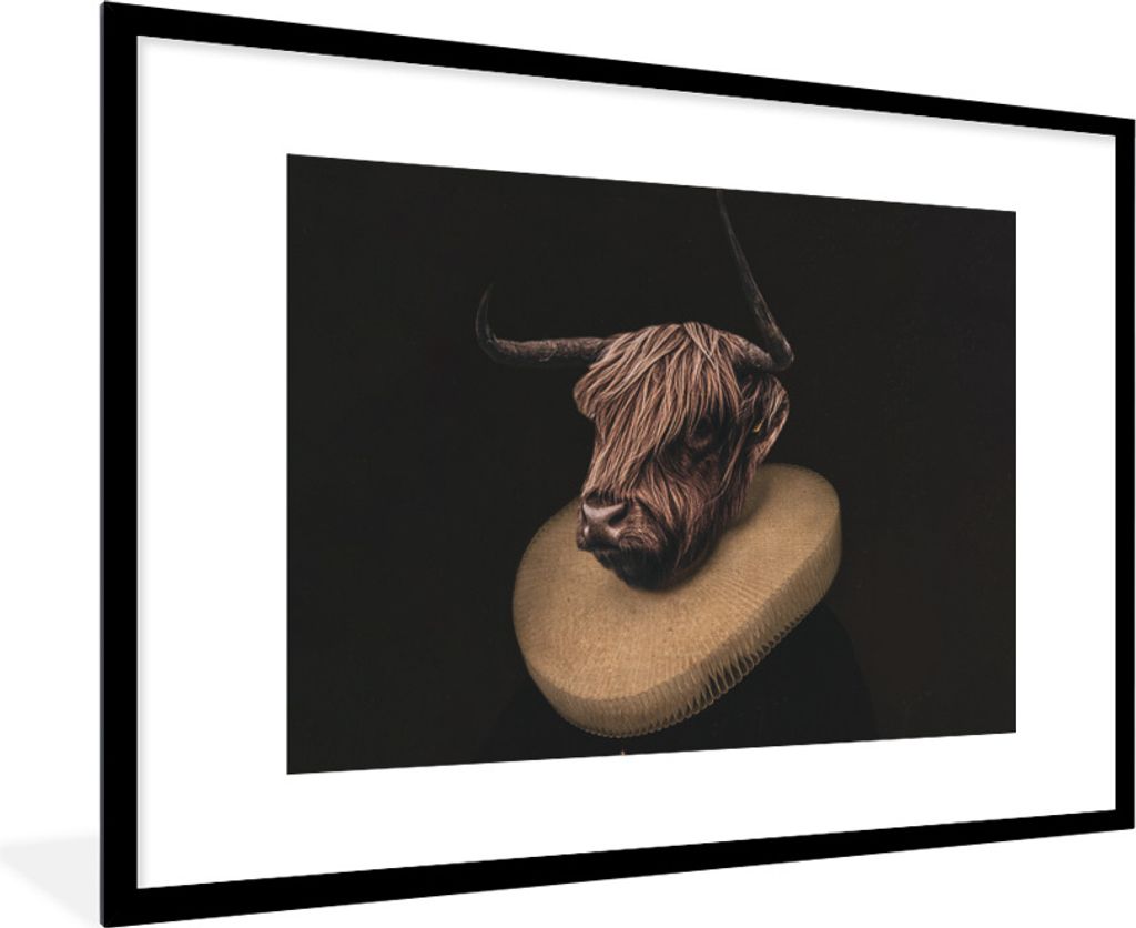 MuchoWow Gerahmtes Poster Alte Meister - Schottische Highlander - Kunst 90x60 cm - Poster mit Schwarzem Bilderrahmen Wandposter Rahmen Foto Bilde...