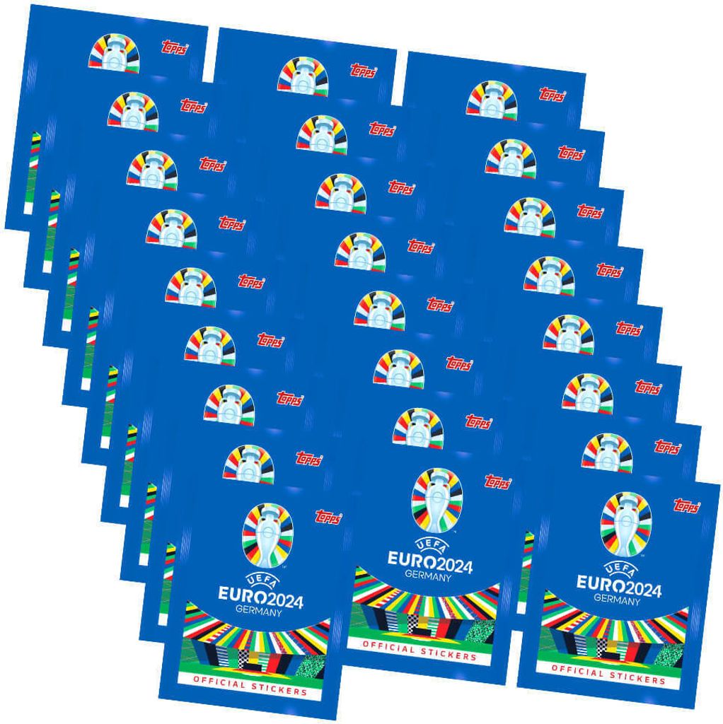 Topps UEFA EURO 2024 Sticker - Fußball EM Sammelsticker - 25 Tüten