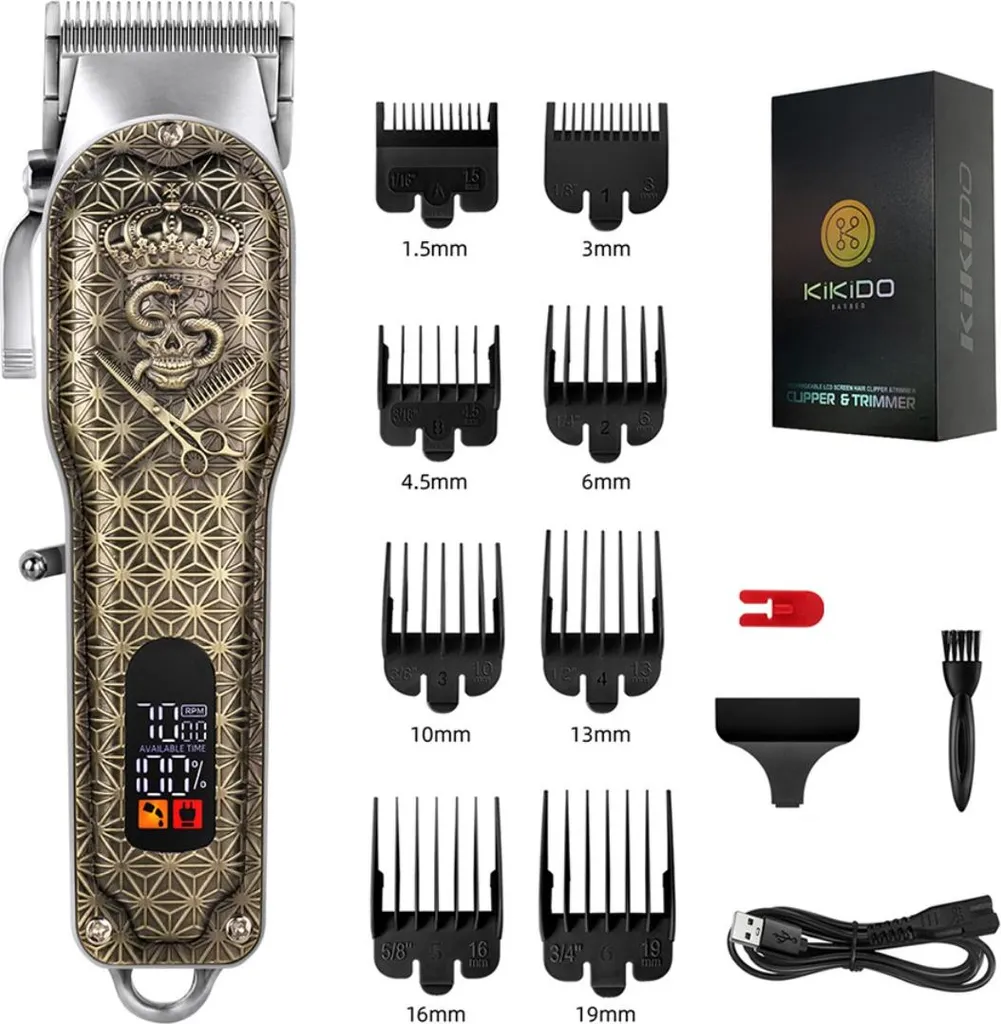 Tondeuse à Cheveux pour Dégradés Précis et Barbe Look Vintage Sans Fil