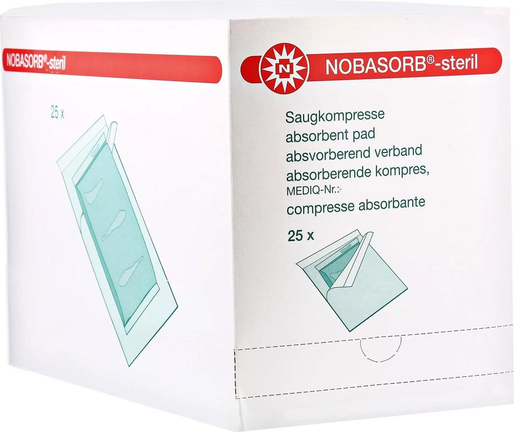 Compresses absorbantes Nobasorb-Steril 20x30 cm 15 pces Image du produit 